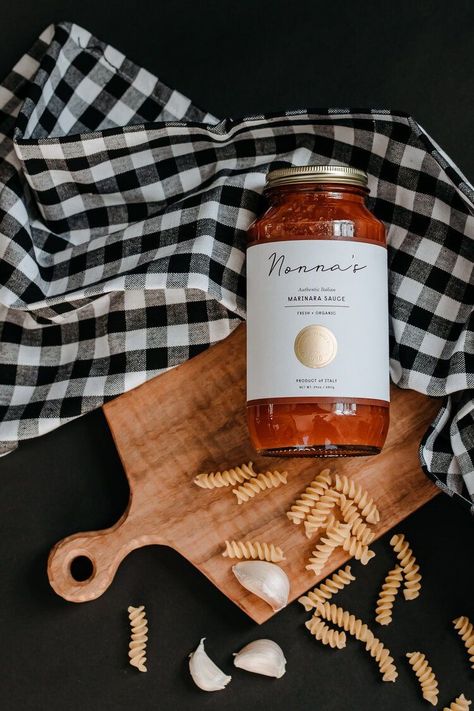 Pasta Sauce Photography, Product Shoot Ideas Food, Photoshoot Ideas For Food Products, Food Brand Photography, Food Branding Photography, Food Package Photography, Food Product Shoot Ideas, Flat Lay Photography Food, Pasta Sauce Packaging