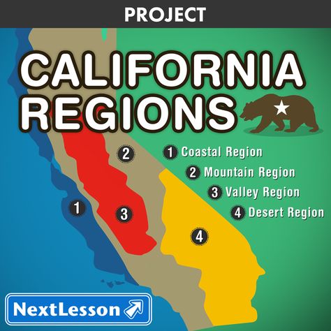 What Are The Similarities And Differences Of The 4 California Regions? In this project, students will learn about all four of California's regions. After becoming an expert on all of the regions, students will choose one region to research further and create a travel brochure. There is an optional extension where students create a 30-60 second movie commercial persuading others that the specific region they researched is the best. There is a video, handouts, a reflection, and a rubric inc... California Regions Project 4th Grade, California History Projects, World Map Crafts, California Regions, 3rd Grade Social Studies, Social Studies Education, 4th Grade Social Studies, Classroom Expectations, 4th Grade Ela