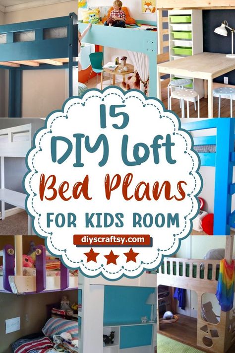 DIY Loft Bed Plans Diy Kids Loft Bed, Loft Bed Plans Diy, Diy Loft Bed For Kids, Diy Loft Bed Plans, Bed Plans Diy, Loft Bed For Kids, Kids Loft Bed, Diy Loft, Loft Bed Plans