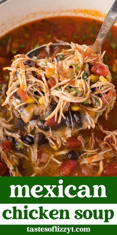 Crockpot Mexican Chicken Soup, Mexican Chicken Soup Slow Cooker, Authentic Mexican Chicken Soup, Mexican Chicken Soup Recipes, Spanish Chicken Soup Recipes Homemade, Chicken Mexican Soup, Slow Cooker Mexican Chicken, Mexican Chicken Soup, Soup Bar