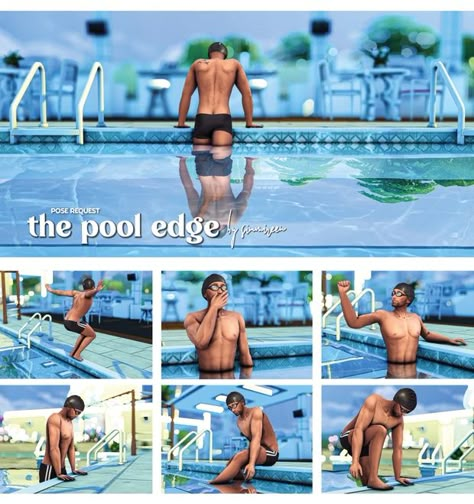 The pool edge | Patreon Pool Poses, Sims 4 Expansions, Sims House, The Sims4, The Sims 4, Sims Cc, Just Don, The Pool, The Sims