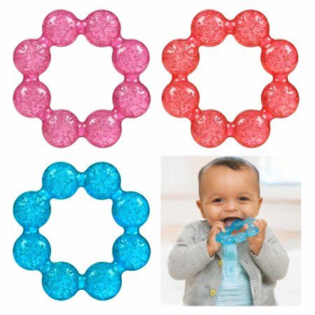 1 Pc Baby Teething Ring Water Filled Teether Chewing Toy BPA Free Soothing Gums * Assorted colors SHIPPED RANDOMLY The teether is designed with little hands in mind Refrigerate to cool Ages 0-18 months Measures: 4.25" Color: Blue. Chew Jewelry, Teethers For Babies, Teething Toys For Babies, Middle Space, Baby Chew Toys, Fish Board, Peter Spiderman, Baby Teething Toys, Baby Teething