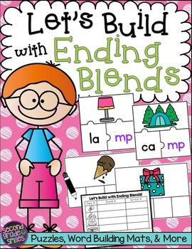 This ending blends resource includes 4 fun activities to help your students practice spelling and building words with ending blends lt, lk, ld, lf, and ft. These fun phonics activities work well as word work or center activities for first grade and second grade students. $ Ending Blends Activities, Dibels First Grade, Ending Blends, Fun Phonics Activities, Activities For First Grade, Blends Activities, Abc Phonics, Phonics Centers, Consonant Blends