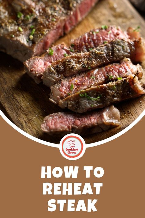 Wondering how to reheat steak so that it retains its tenderness? Here are 3 different and simple ways to reheat steak. How To Reheat Steak Without Overcooking, Reheat Steak Best Way To, Reheat Steak In Air Fryer, Best Way To Reheat Steak, Reheat Steak, Reheating Prime Rib, Reheat Fried Chicken, Stove Top Steak, Steak And Baked Potato