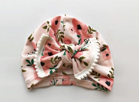 etsy-water-color-rose-baby-turban Diy Baby Turban, Turban Diy, Newborn Turban, Baby Turban Headband, Baby Turban Hat, Diy Headbands, Headband Diy, Twisted Turban Headband, Knotted Baby Headband