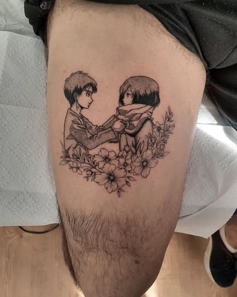 Mikasa Tattoo Design, Aot Tattoo Mikasa, Eren And Mikasa Tattoo, Attack Titan Tattoo, Nabi Tattoo, Mikasa Tattoo, Eren Jaeger Tattoo, Attack On Titan Tattoo Ideas, Gaara Tattoo