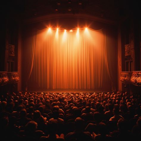 Theater Curtain Call: The #goldencurtain of a #theaterstage glows brightly, signaling an impending performance to a full house. #theater #curtain #audience #stage #performance #aiart #aiphoto #stockcake ⬇️ Download and 📝 Prompt 👉 https://stockcake.com/i/theater-curtain-call_320542_144894 Theatre Curtains Aesthetic, Stage With Audience, Stage Lighting Theater, Theater Audience, Theater Painting, Call Image, Theatre Spotlight, Theater Curtains, House Theater