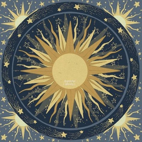 The Sun Illustration, Procreate Pocket, Radial Symmetry, Sun Drawing, Symmetry Design, Sun Aesthetic, Sun Illustration, Symmetry Art, Sun Moon Stars