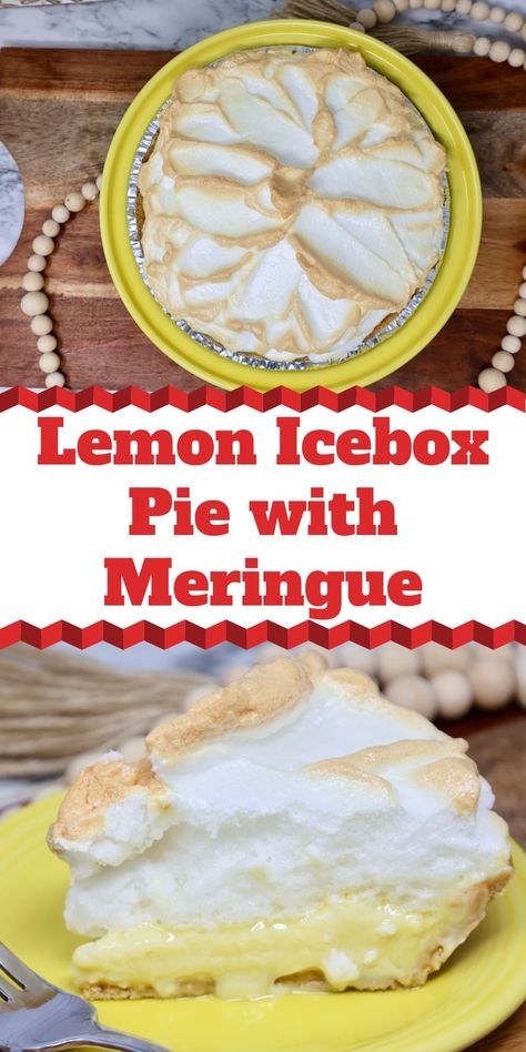 Lemon Icebox Pie With Meringue, Lemon Ice Box Pie With Meringue, Lemon Ice Box Pie Recipe Eagle Brand, Lemon Icebox Pie Eagle Brand, Eagle Brand Lemon Pie, Lemon Marange Pie, Lemon Ice Box Pie Recipe, Easy Lemon Icebox Pie, Ice Box Pie