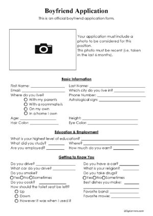 Boyfriend Application Form Boyfriend Application Form, Boyfriend Application, Friend Application, Dating Apps Free, Dating Application, Password Organizer, Future Relationship, Communication Relationship, Funny Questions