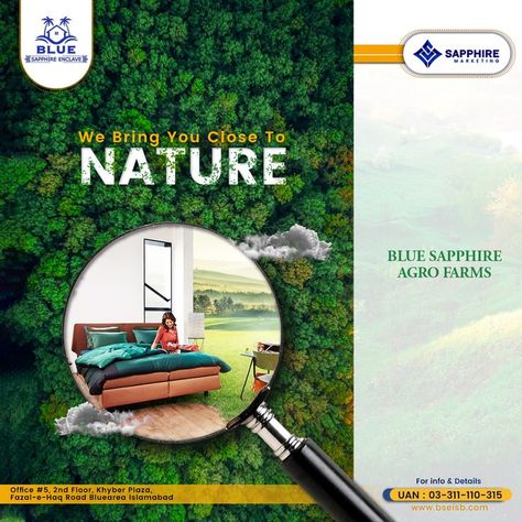 We bring you close to Nature !!! Contact us now. 📞 0331 1110315 #sapphiremarketing #bluesapphireenclave #visit #ouroffice #land #Plots #islamabad #rawalpindi #Todaysnews #propertiesforsale #nature #land #naturalbeauty #farmhouse Creative Post, Agricultural Land, Instagram Template Design, Closer To Nature, Design Graphics, Social Media Design Graphics, Creative Ads, The Nature, Media Design