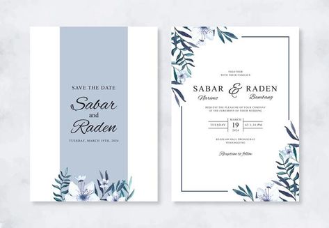 Undangan Pernikahan Aesthetic, Grand Opening Invitations, Elegant Wedding Invitation Card, Geometric Wedding Invitation, Data Design, Elegant Wedding Invitation, Blue Themed Wedding, Wedding Invitation Card Template, Lace Wedding Invitations