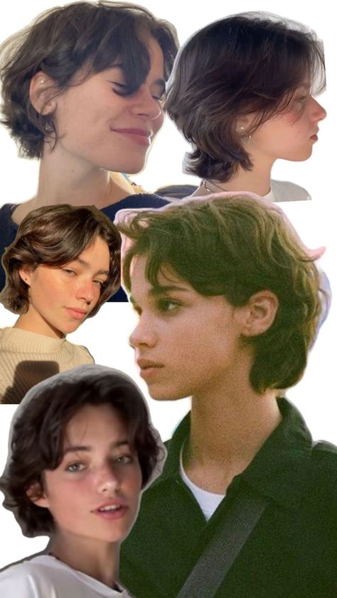 80s Women Short Hair, Short Haircuts For Round Faces Curly, Elizabeth James Hair, Perm Styles For Short Hair, Makingemi Hair, Gender Neutral Haircuts Curly Hair, Short Hair Female Character, Short Hair For Square Face Shape, Short Masc Hair