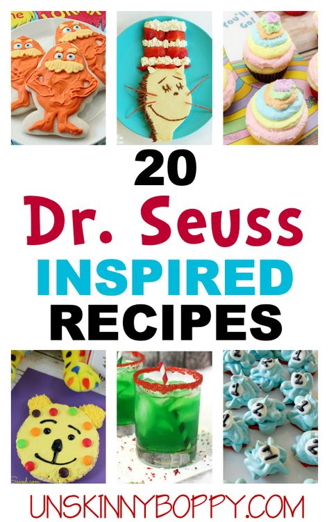 These colorful cupcakes and cookies are clever and creative recipes to help you plan and create a whimsical preschool party in honor of Dr. Seuss' birthday. Ideas For Cupcakes, Basement Ceilings, Easy Snack Mix, Grinch Punch, Birthday Recipes, Easter Baby Shower, Cupcake Birthday Party, Seuss Party, Colorful Cupcakes