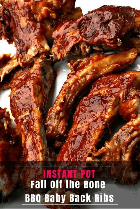 Instant Pot Fall Off the Bone BBQ Baby Back Ribs are a pressure cooker recipe for grilled pork ribs. These ribs are quick and easy to make and can be baked or grilled. These ribs are marinated with a pork rub and then drizzled in Kansas City Gates' BBQ sauce. #InstantPot #InstantPotRecipes #BBQ #Ribs Grilled Pork Ribs, Instant Pot Ribs Recipe, Best Instapot Recipes, Pork Ribs Grilled, Bbq Baby Back Ribs, Pressure Cooker Recipe, Pork Rub, Pepperocini Recipes, Pork Rib Recipes