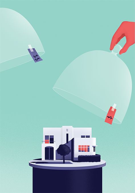 Insurance Illustration, Thomas Danthony, Conceptual Illustration, Ex Machina, London Design, Design Museum, Flat Illustration, Editorial Illustration, Home Insurance