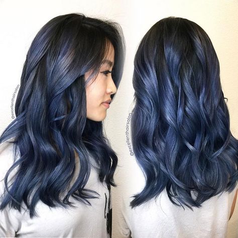 Grey Hair Wax, Medium Wavy Hair, Blue Balayage, The Best Hair Color, Baylage Hair, Balayage Haircolor, Blue Ombre Hair, Best Hair Color, Ombre Blond