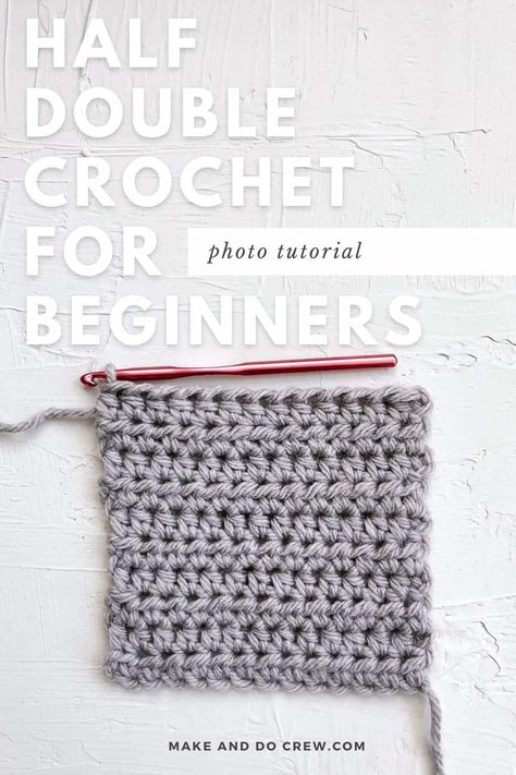 Learn a new crochet stitch pattern with this step by step photo tutorial from Make and Do Crew. The half double crochet stitch will make your crochet look like knitting - even beginners can learn! Whether you're looking for unique crochet stitches for clothing or crochet stitches for blankets, you'll find it here. Visit the blog to learn how to do the half double crochet stitch and get ideas for what to make with the half double crochet stitch. - Crochet Technique Crochet Knit Stitch Patterns, Crochet Baby Cardigan Pattern, Crochet Cardigan Free Pattern, Hdc Crochet, Free Crochet Cardigan, Cardigan Free Pattern, Crochet Hdc, Make Step By Step, Crochet Cardigan Free