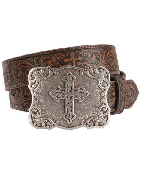 Country Belts, Cross Buckle, Nocona Belt, Cowgirl Belts, Western Accessories, Turquoise Cross, Western Belts, Brown Leather Belt, Brown Leather Strap