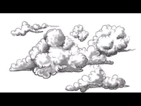 Clouds To Draw, How To Draw Clouds, Draw Clouds, Sketch Cloud, Painting Clouds, Photo Pinterest, Cumulus Clouds, Drawing Examples, Graffiti Alphabet