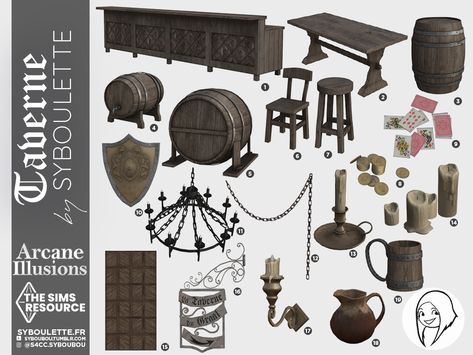 Decor Sims 4 Cc, Medieval Noble, Sims 4 Medieval, Mods Sims 4, Lotes The Sims 4, Sims 4 Decades Challenge, Sims Medieval, Medieval Decor, Medieval Furniture