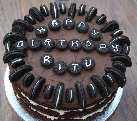 Happy Birthday Jimmy Wade! Birthday Cake Oreo, Oreo Cakes, Oreo Birthday Cake, Oreo Truffles Recipe, Cake Oreo, Oreo Desserts, Chocolate Oreo Cake, Oreo Buttercream, Pinterest Cake