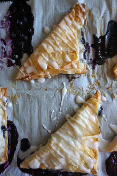 Blueberry Phyllo Turnovers [Vegan, Gluten-Free] - The Longmont Leader Blueberry Phyllo Recipes, Phyllo Turnovers, Philo Dough, Blueberry Turnovers, Filo Pastry Recipes, Bloom Nutrition, Phyllo Dough Recipes, Phyllo Recipes, Pastries Recipes