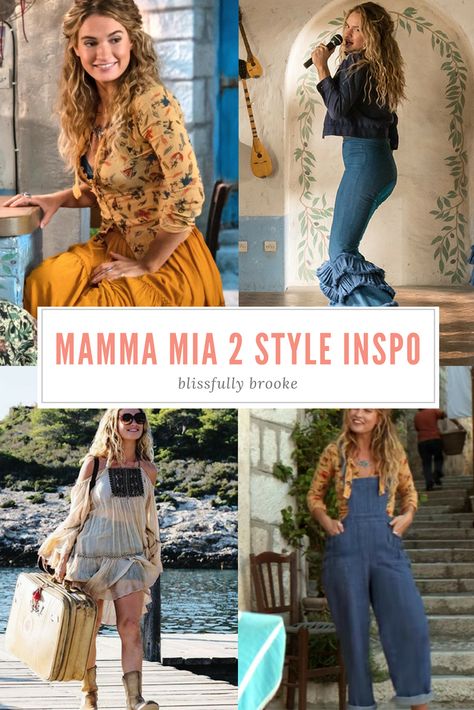 Steal Her Style: Outfits Inspired By Mamma Mia 2 Mamma Mia 2 Outfits, Mamma Mia Outfits, Outfit Semi Formal, Indie Outfits Vintage, Mia Outfits, Vintage Tiktok, Mamma Mia 2, Winter Fashion Outfits Dressy, Donna Sheridan