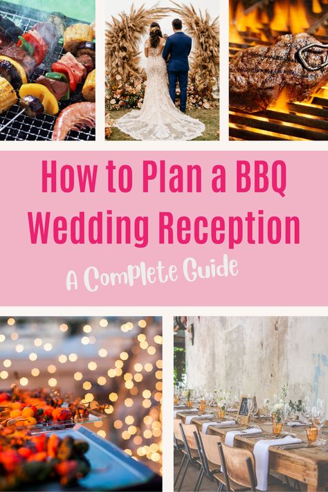 Barbecue Reception Ideas, Cookout Reception Wedding, Bbq Wedding Reception Food Ideas, Backyard Reception Food Ideas, Summer Bbq Wedding Receptions, Wedding Reception Bbq Ideas, Cookout Style Wedding Reception, Wedding Cookout Ideas, Cookout Wedding Ideas