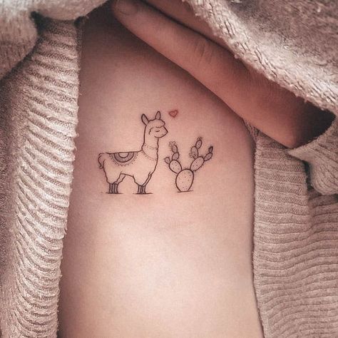 Alpaca Tattoo Cute, Cute Llama Tattoo, Peru Tattoo Ideas, Alpaca Tattoo, Lama Tattoo, Llama Tattoo, Peru Tattoo, Alpaca Drawing, Cactus Tattoos