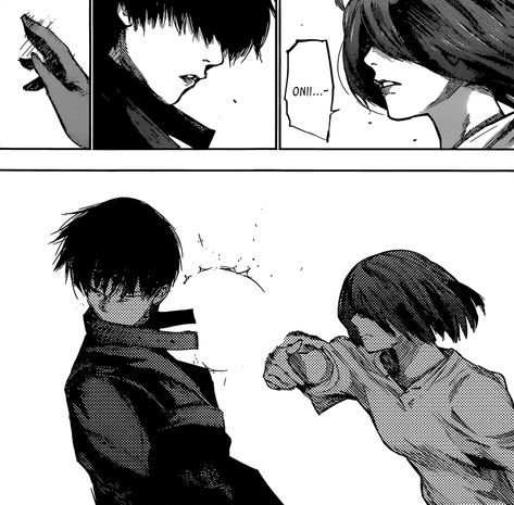 TG:re Vol. 7 Ch. 69 - Kaneki and Hinami / "Why did you come..." Slapping Drawing, Touka Kaneki, Perspective Drawing Lessons, Tokyo Ghoul Manga, Comic Layout, Manga Drawing Tutorials, Comics Art, Manga Drawing, Tokyo Ghoul