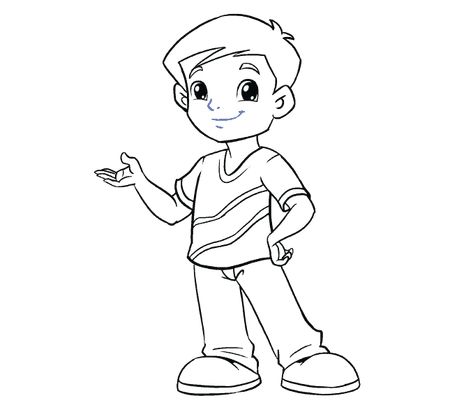 How to Draw Boy: Step 19 Drawing For Biggeners, Boys Drawing Easy, Boy Outline Drawing, Cartoon Pics To Draw, How To Draw Cartoon People, Man Drawing Easy, Boy Drawing Easy, Human Clipart, Boy Cartoon Drawing