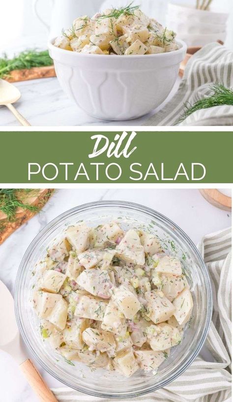 Dill Potato Salad, Dill Potato, American Potato Salad, Potato Salad Dill, Best Potato Salad Recipe, Dill Potatoes, Salad Cucumber, Southern Potato Salad, Red Potato Salad