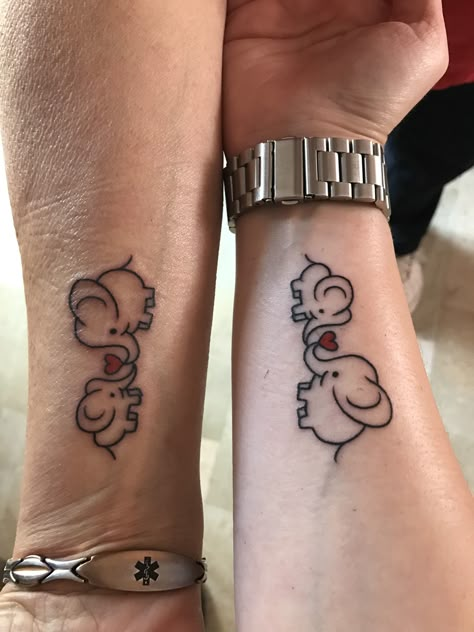 Matching tattoos with my mom ☺️ Mom And Daughter Tattoos Matching Elephants, Matching Mother’s Day Tattoo, Matching Tattoos With Your Mom, Animal Matching Tattoos, Tattoo Ideas Female Mom And Daughter, Matching Tattoos Animals, Matching Tattoos Mom And Son, Matching Tattoo Mom And Daughter, Parent Tattoos For Daughters