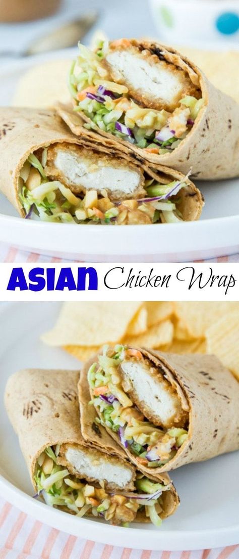 Summer Wraps Recipes Dinners, Easy Wraps For Dinner, Wrap Ideas For Dinner, Dinner Wraps Recipes, Noodle Wraps, Asian Wraps, Easy Chicken Wrap, Wraps For Lunch, Asian Chicken Wraps