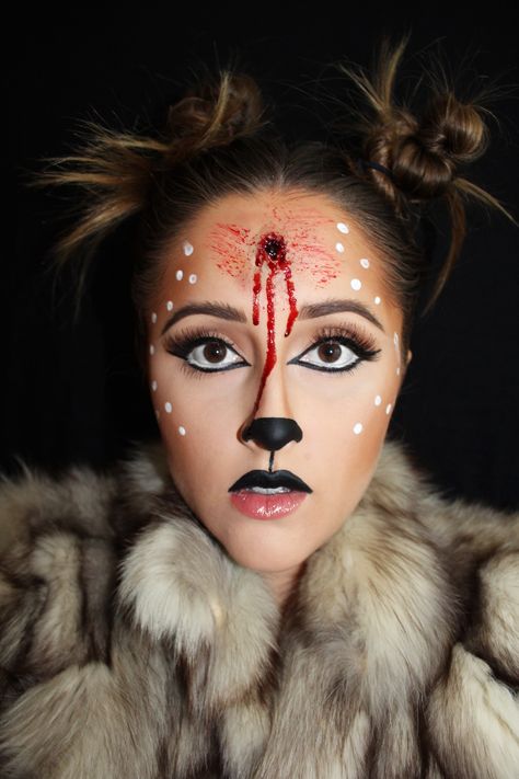 Day 11: #deer #shotdeer #deaddear #hunter #hunting #deermakeup #rip #31daysofhalloweenmakeup Hunter Makeup, Deer Shot, Deer Makeup Tutorial, Deer Makeup, Inspo Makeup, 15 Dresses Quinceanera, Work Makeup, Deer Hunter, Halloween Makeup Tutorial