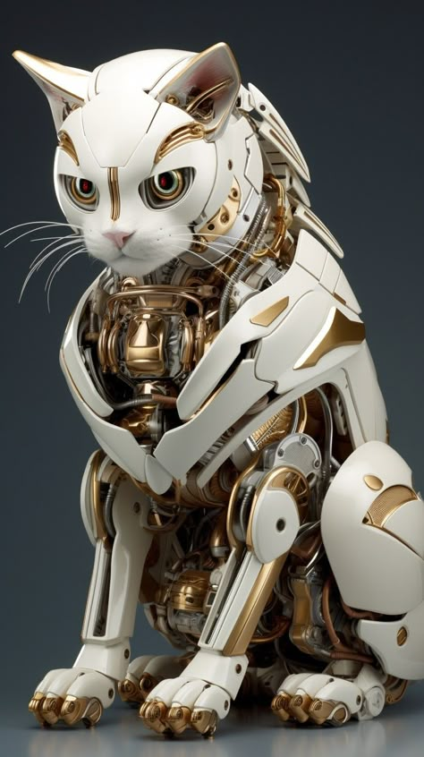 Robot Cat Concept Art, Robotic Animals Concept, Animal Robot Concept Art, Animal Mech, Steampunk Art Drawing, Steampunk Diy Crafts, Steampunk Animals, Mechanical Animals, Tantra Art