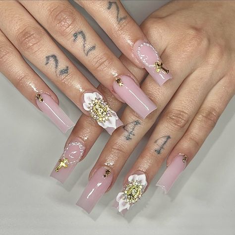 Guadalupe Acrylic Nails, Virgencita Acrylic Nails, Pink Virgencita Nails, Virgen Nails, Virgencita Nail Set, Virgencita Nails, Mexican Nails, Forever Rose, School Nails