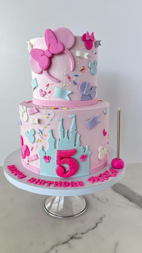 Instagram Disney First Birthday Girl, Disneyland Birthday Cake, Minnie Mouse Birthday Cake, Mickey Cake, Disney Gear, Minnie Mouse Birthday Cakes, Disneyland Birthday, Mickey Cakes, Pastel Vintage