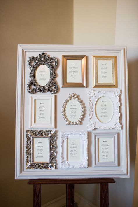 Frame on Frame wedding seating chart #weddingideas #cheapwedding #budgetwedding Wedding Table Assignments, Vintage Wedding Centerpieces, English Country Weddings, Table Seating Chart, Unique Wedding Receptions, Wedding Seating Plan, Wedding Reception Seating, Seating Plans, Reception Seating