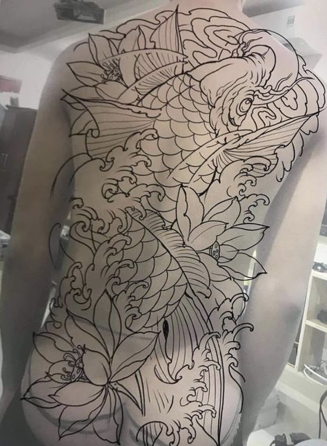 Kio Fish Tattoo, Body Modification Piercings, Dragon Tattoo Sketch, Koi Tattoo Design, Dragon Tattoo Art, Japan Tattoo Design, Chicano Art Tattoos, Koi Tattoo, Koi Fish Tattoo