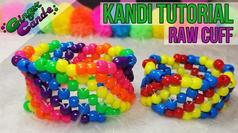 3d Kandi Cuff Tutorial, Kandi Tutorial, Kandi Kids, Diy Kandi Bracelets, Diy Kandi, Bracelets Tutorial, Kandi Kid, Kandi Cuff, Right Angle Weave