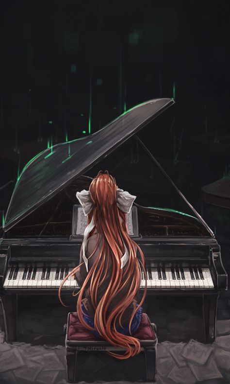 Monika, Doki Doki Literature Club!, piano, play, 480x800 wallpaper Piano Play, 480x800 Wallpaper, Doki Doki Literature Club, Psychological Horror, Hd Background, Cute Games, Doki Doki, Literature Club, World Of Books