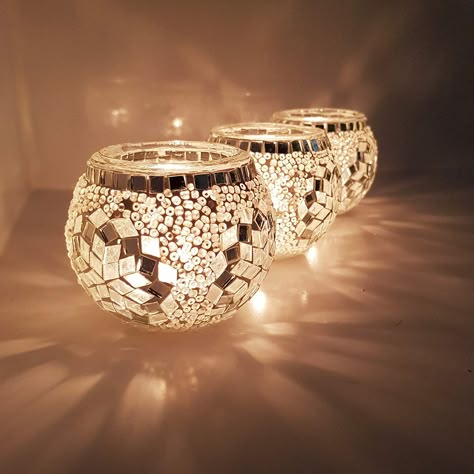 Turkish Candle Holders, Mosaic Candle Holders Diy, Mosaic Tealight Holder, Turkish Mosaic Lamp Diy, Turkish Mosaic Lamp Patterns, Mosaic Lamps, Moroccan Candle Holder, Mirror Mosaic Candle Holder, Stained Glass Candle Holder Tea Lights