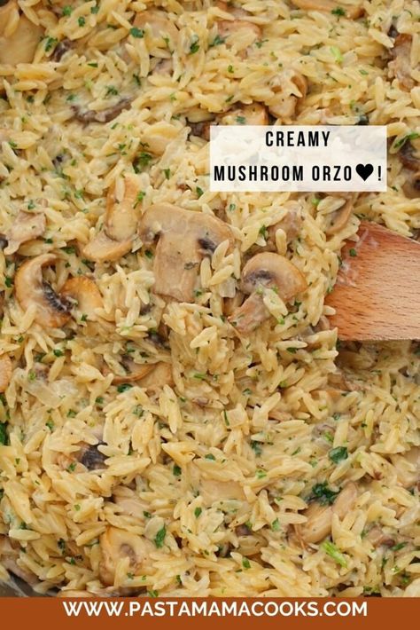 Creamy Mushroom Orzo: Not Just Your Slippery Rice Dish! Last time I whipped up dinner, I went for something a little cheeky. I served my family this luscious, comforting dish and had them raving about it, thinking they were tucking into some sort of “extra slippery rice”, as they put it. A bit of fun was had, and I couldn’t help but giggle at their assumptions. Orzo Mushroom, Pasta Mama, Creamy Orzo Pasta, Mushroom Orzo, Chicken Mushroom Pasta, Orzo Dishes, Creamy Orzo, Rice Substitute, Orzo Recipe