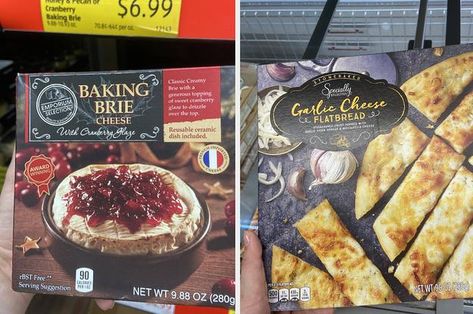 Aldi Appetizers, Aldi Party Food, White Chocolate Peppermint Bark, Goat Cheese Dip, Flavored Whipped Cream, Frozen Lobster, Chocolate Peppermint Bark, Aldi Meal Plan, Seasoned Fries