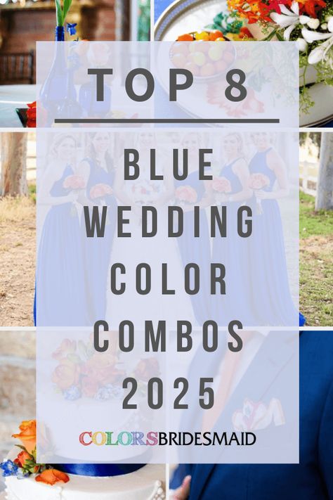 Blog - Wedding Ideas - ColorsBridesmaid Shades Of Blue Wedding Party Attire, Dusty Blue Clothes, Bermuda Blue Wedding Colors, Bridesmaid Dresses Different Shades Of Blue, Shades Of Blue Bridesmaid Dresses Color Schemes, Blue Wedding Ideas Color Schemes, Wedding Shades Of Blue, Light Blue Wedding Theme Colour Schemes, Royal Blue Wedding Colors