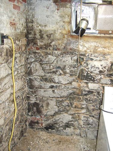 Best way to paint field-stone basement walls? - Stone Basement Ideas, Basement Stone Wall Ideas, Seal Basement Walls, Stone Wall Basement, Stone Basement, Field Stone Wall, Basement Repair, Basement Painting, Old Basement