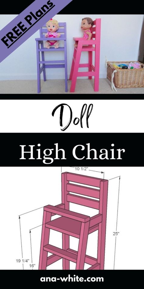 Diy Babydoll, Doll Bunk Beds, Baby Doll Furniture, Cardboard Chair, Doll High Chair, Wood Cradle, Wood Toys Plans, Doll Furniture Diy, Patterned Chair