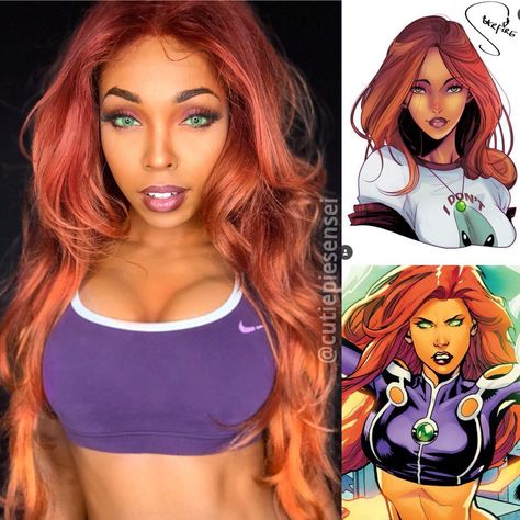 CutiePieSensei (@cutiepiesensei) | Twitter Casual Starfire, Starfire Costume, Starfire Cosplay, L Cosplay, Black Cosplayers, Closet Cosplay, Marvel Cosplay, Kim Possible, Marvel Girls